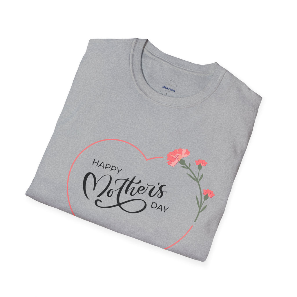 Mother's Day Floral Heart T-Shirt — "Happy Mother's Day"
