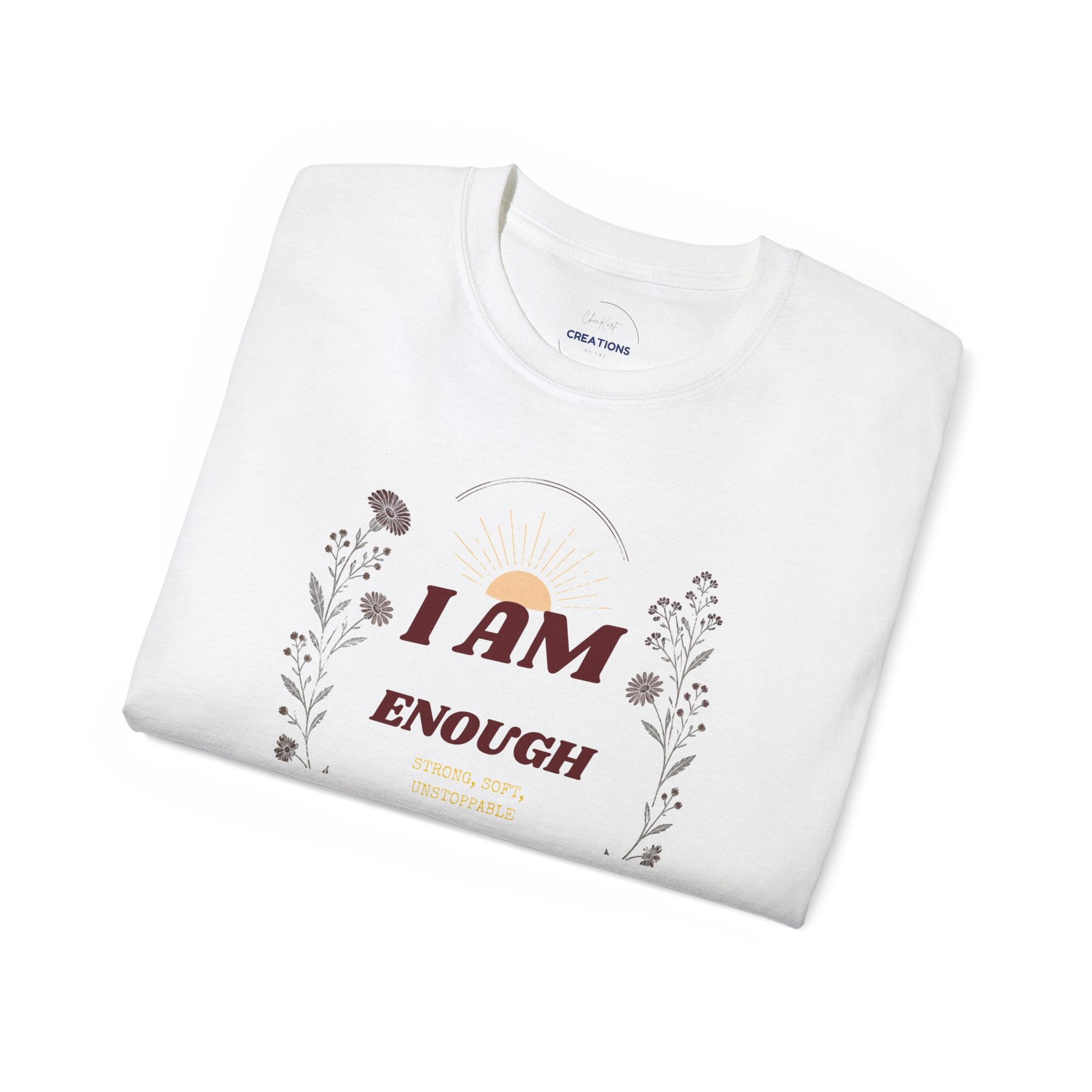 I AM ENOUGH Floral Comfort Tee