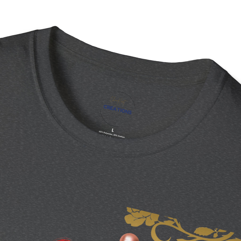 Heart & Floral T-Shirt — Romantic Vintage Heart Design