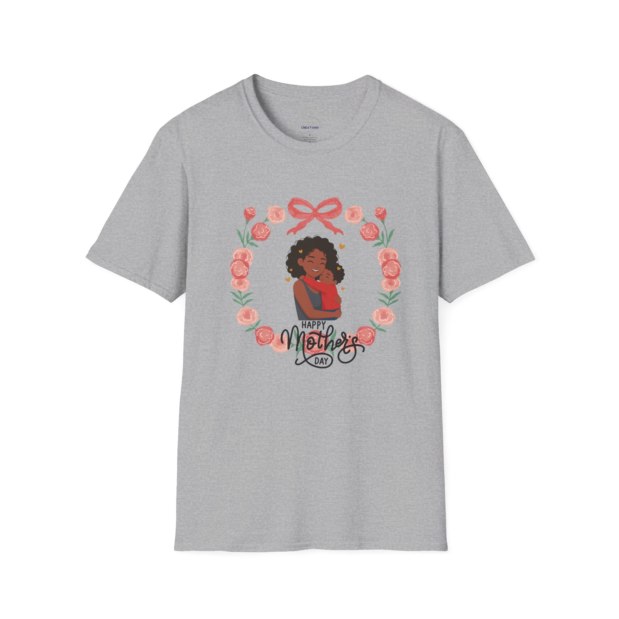Mother’s Day Floral Tee — “Happy Mother’s Day” Mother and Child