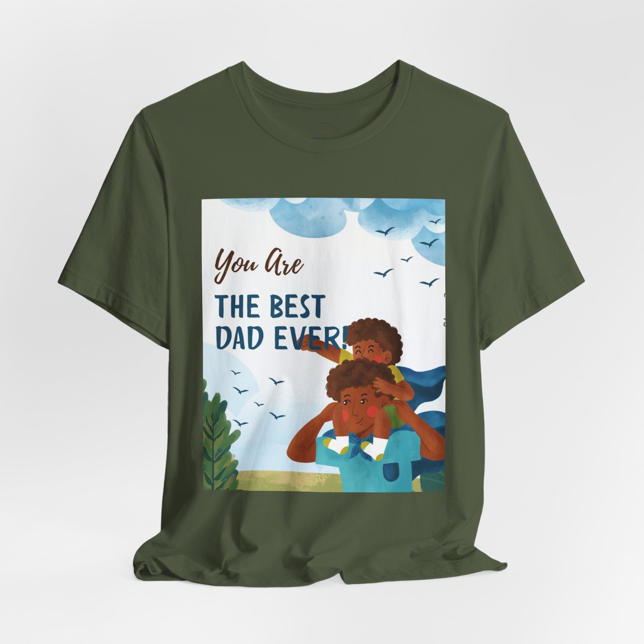 Best Dad Ever T-Shirt – Father & Child Illustration Father's Day Tee