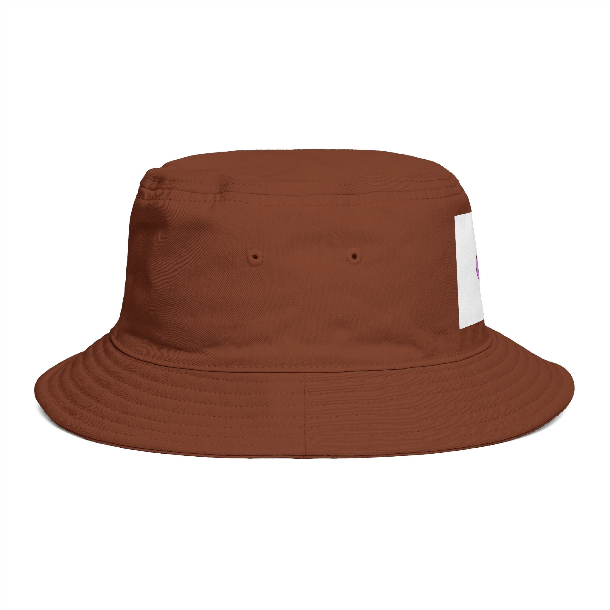 Bucket Hat — Retro Peace Sign with Flower Patch, Vintage 70s Boho Summer Sun Hat