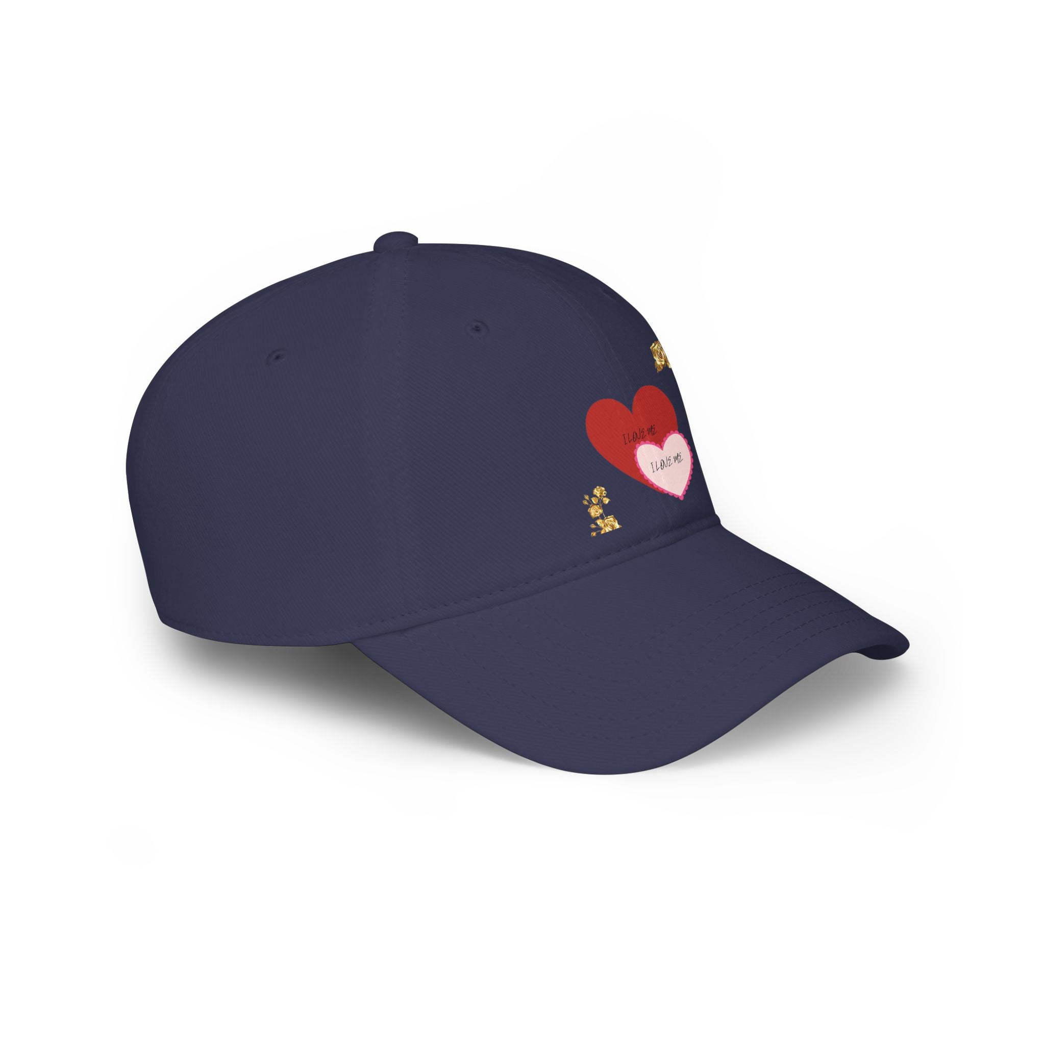 Heart Patch Baseball Cap — 'I Love Me' Layered Hearts Hat