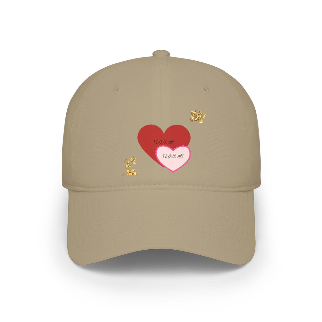 Heart Patch Baseball Cap — 'I Love Me' Layered Hearts Hat