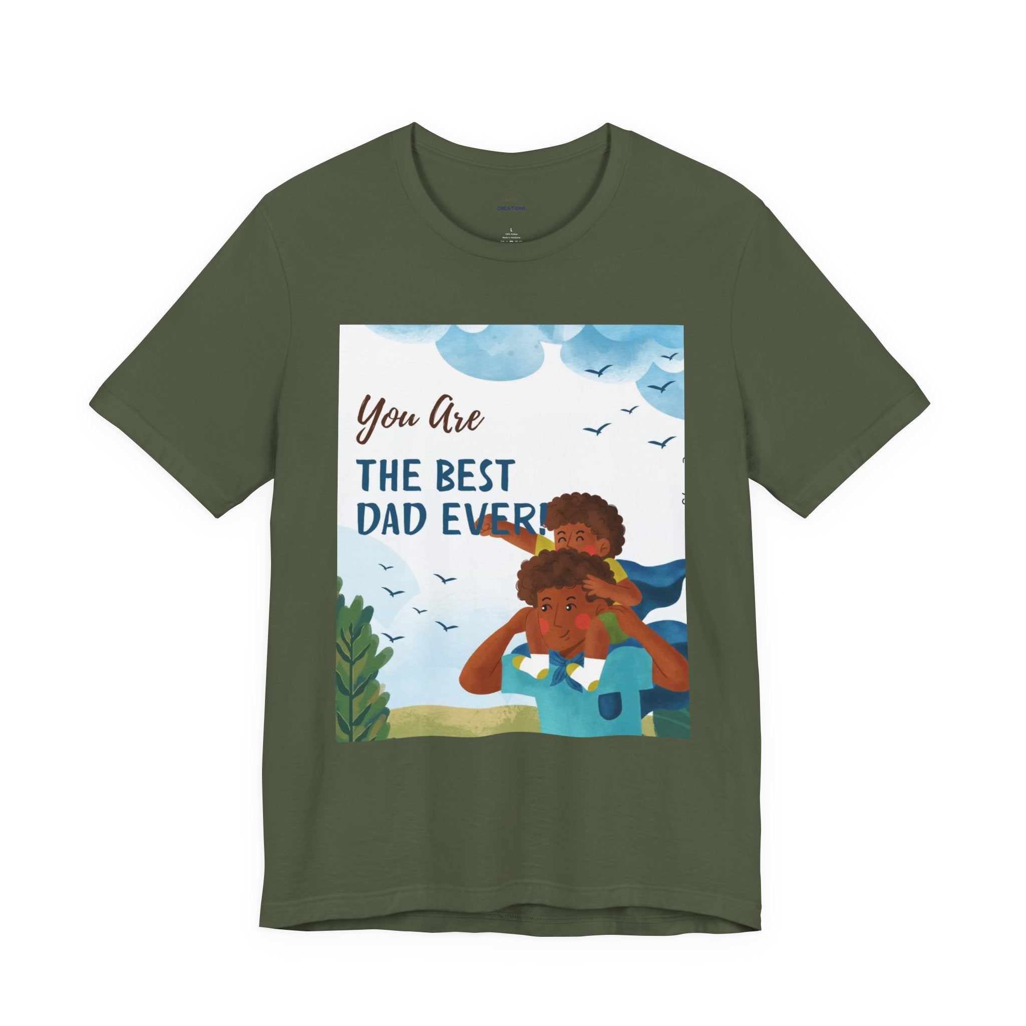 Best Dad Ever T-Shirt – Father & Child Illustration Father's Day Tee
