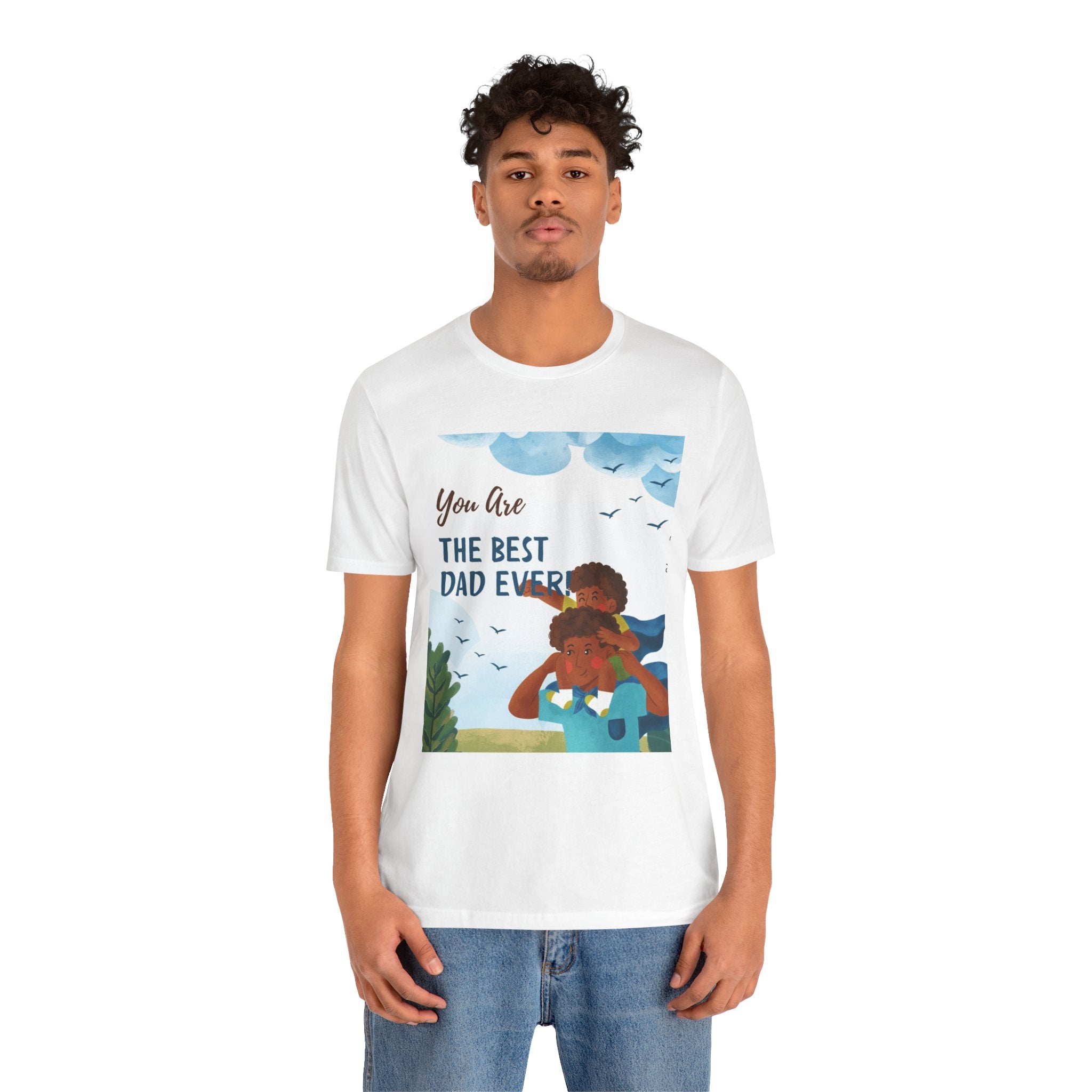 Best Dad Ever T-Shirt – Father & Child Illustration Father's Day Tee