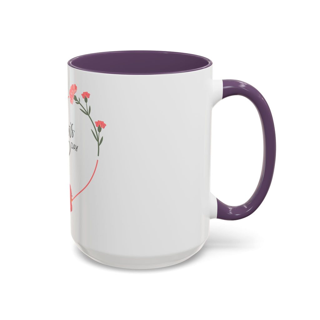 Mother's Day Heart Floral Accent Coffee Mug – "Happy Mother's Day" 11/15oz