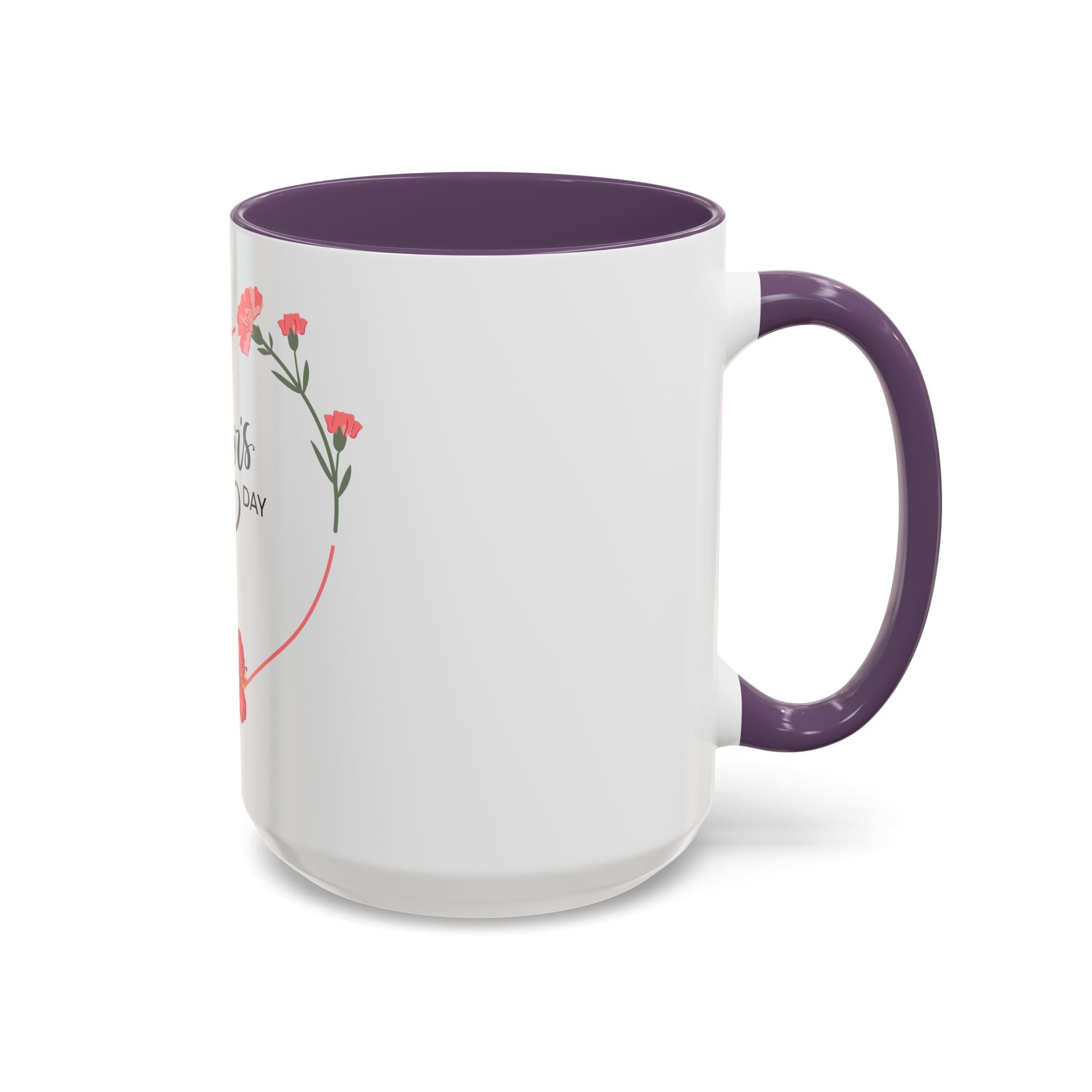 Mother's Day Heart Floral Accent Coffee Mug – "Happy Mother's Day" 11/15oz