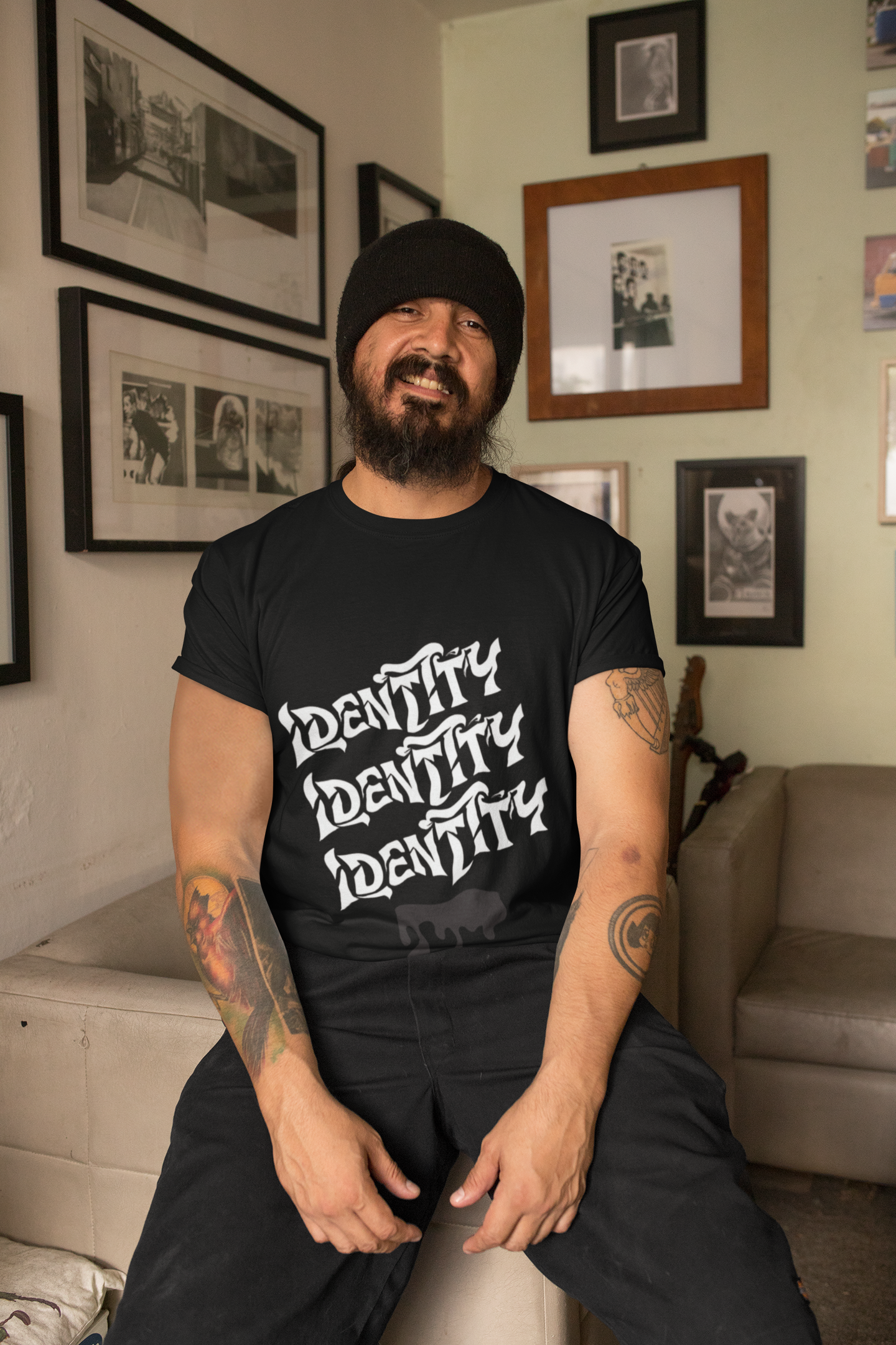 Identity Repeat Graphic Tee — Bold Streetwear T-Shirt