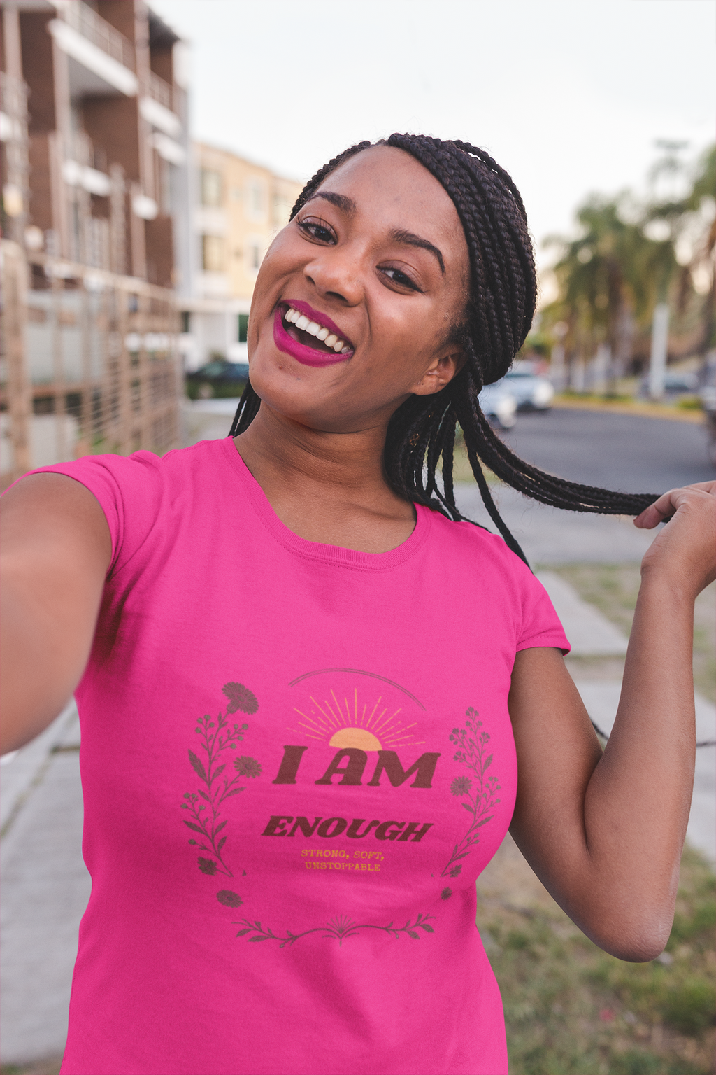 I AM ENOUGH Floral Comfort Tee
